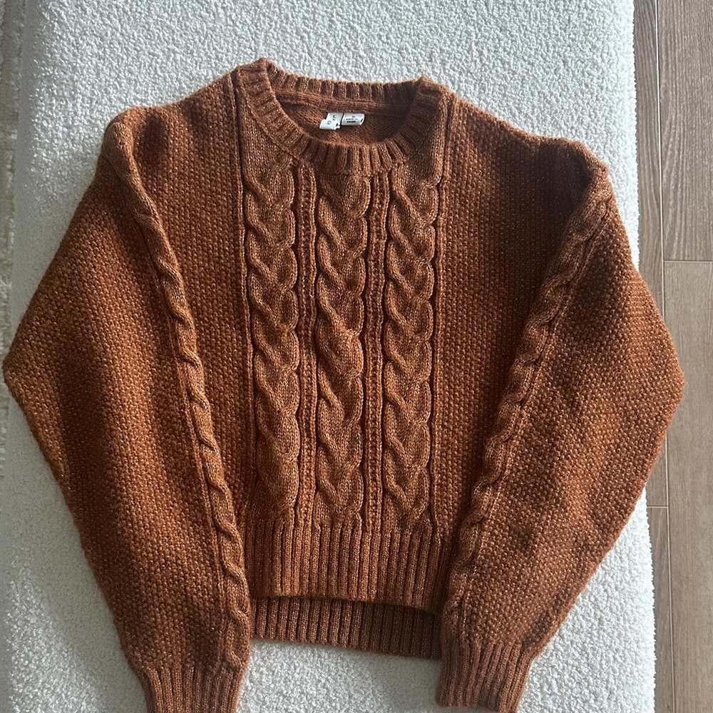 Janie and Jack Gold Rust Cable Knit Sweater